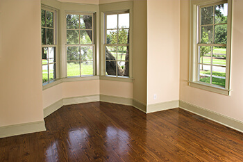 Beautiful windows with brown floors